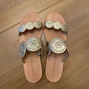 Jack Rogers Gold Lauren Sandal Size 10